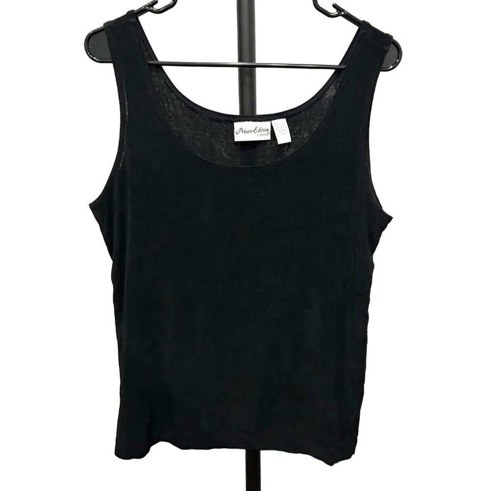 Private Edition By Chicos Black Tank Top Sleeveless Scoop Neck Sz XL